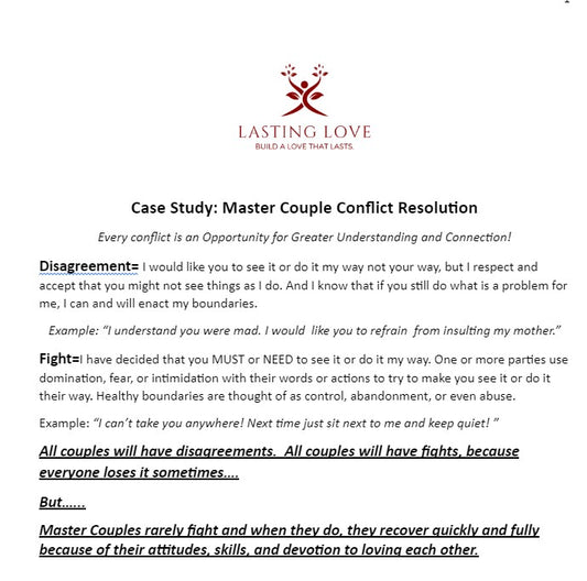 Master Couple Conflict Resolution-for Individual Use (downloadable)